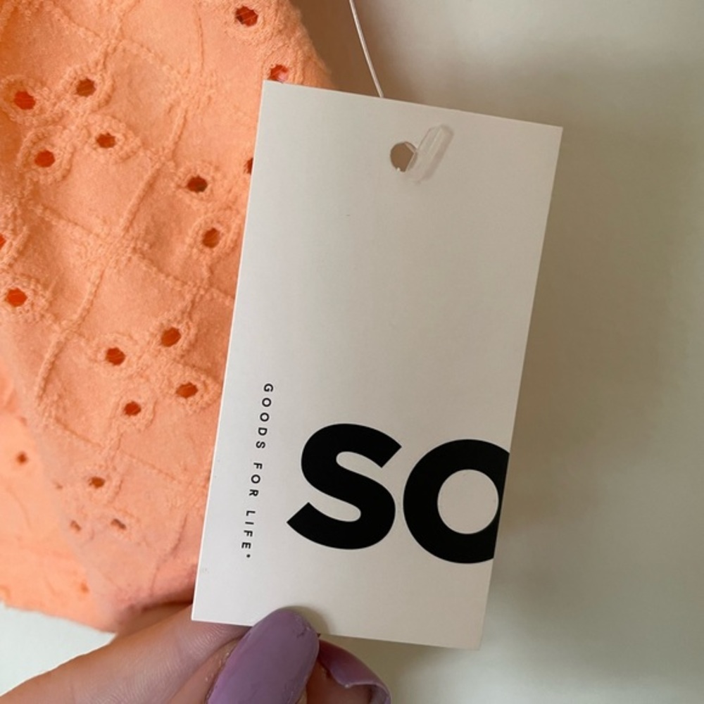 NWT SO Soft Orange Puff Sleeve Eyelet Crop Top -‎ XXL - Picture 8 of 11